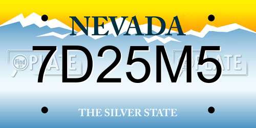 7D25M5 Nevada License Plate