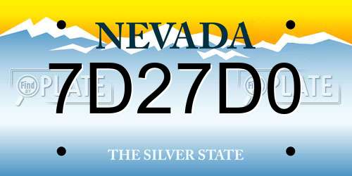7D27D0 Nevada License Plate