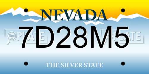 7D28M5 Nevada License Plate