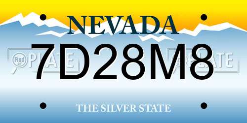 7D28M8 Nevada License Plate