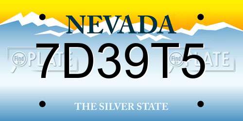 7D39T5 Nevada License Plate