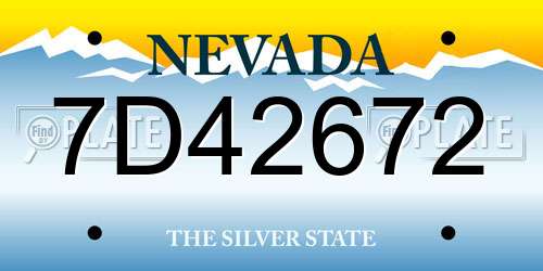 7D42672 Nevada License Plate