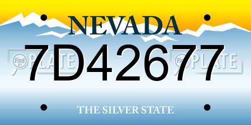 7D42677 Nevada License Plate