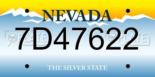 7D47622 Nevada License Plate