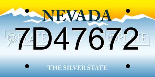7D47672 Nevada License Plate