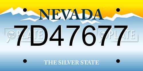 7D47677 Nevada License Plate