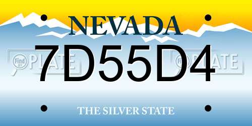 7D55D4 Nevada License Plate
