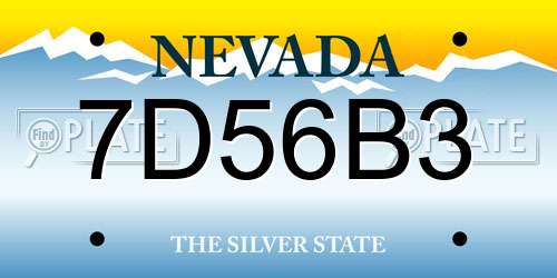 7D56B3 Nevada License Plate