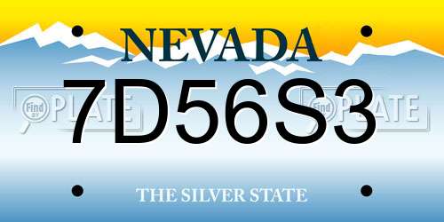 7D56S3 Nevada License Plate