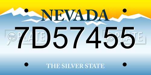 7D57455 Nevada License Plate