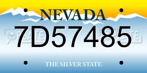 7D57485 Nevada License Plate