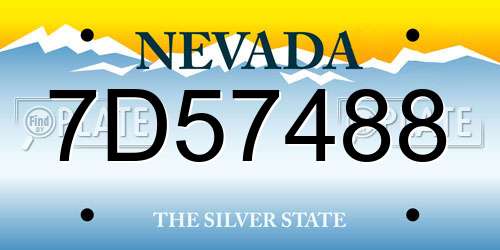 7D57488 Nevada License Plate