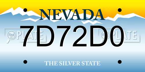 7D72D0 Nevada License Plate