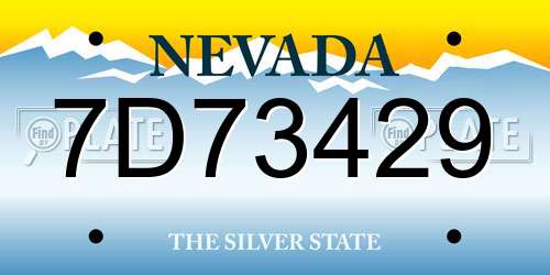 7D73429 Nevada License Plate