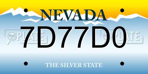 7D77D0 Nevada License Plate