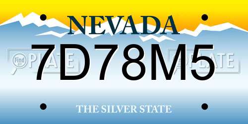 7D78M5 Nevada License Plate