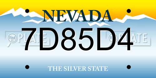 7D85D4 Nevada License Plate