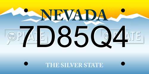 7D85Q4 Nevada License Plate