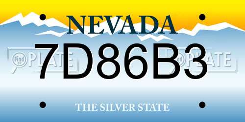 7D86B3 Nevada License Plate