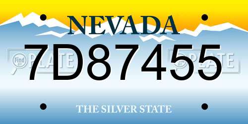 7D87455 Nevada License Plate