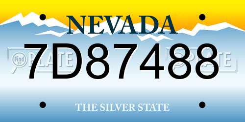 7D87488 Nevada License Plate