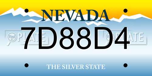 7D88D4 Nevada License Plate
