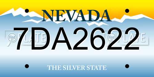 7DA2622 Nevada License Plate