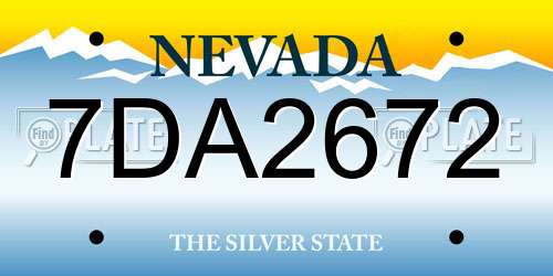 7DA2672 Nevada License Plate