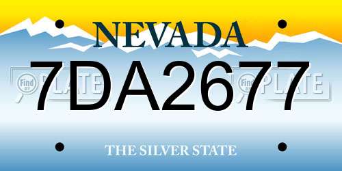 7DA2677 Nevada License Plate