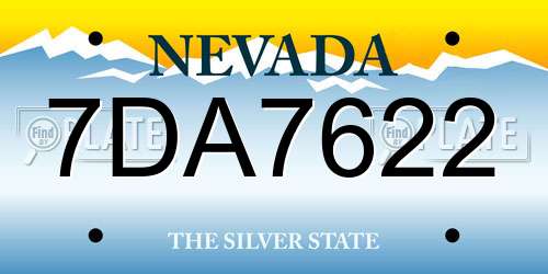 7DA7622 Nevada License Plate