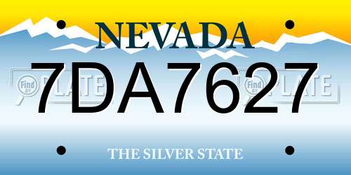 7DA7627 Nevada License Plate