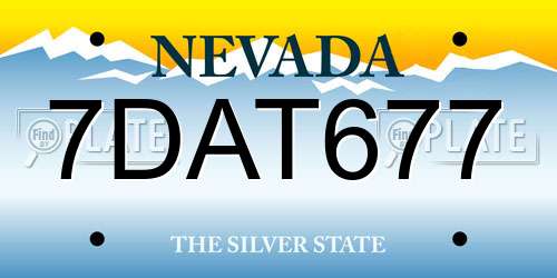 7DAT677 Nevada License Plate