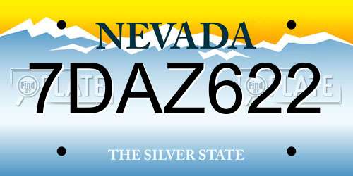 7DAZ622 Nevada License Plate
