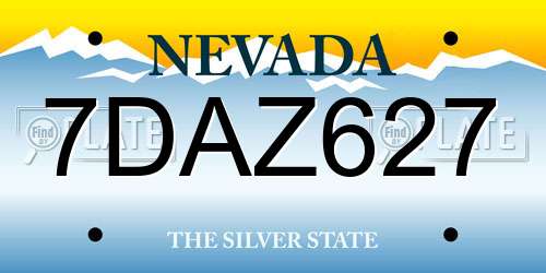 7DAZ627 Nevada License Plate
