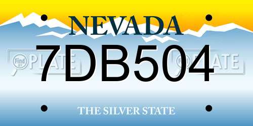 7DB504 Nevada License Plate
