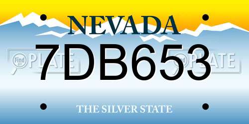 7DB653 Nevada License Plate