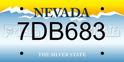 7DB683 Nevada License Plate