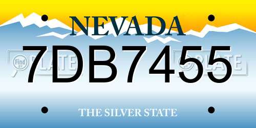 7DB7455 Nevada License Plate