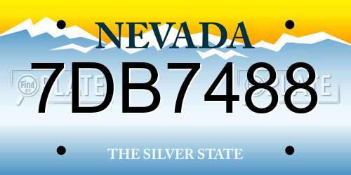 7DB7488 Nevada License Plate