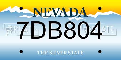 7DB804 Nevada License Plate