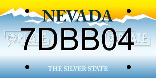 7DBB04 Nevada License Plate