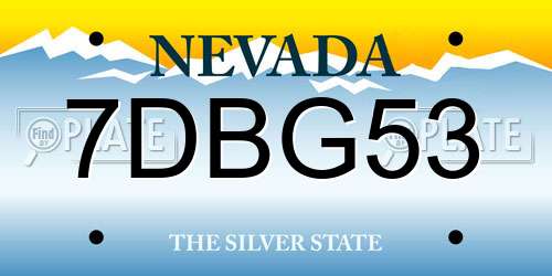 7DBG53 Nevada License Plate