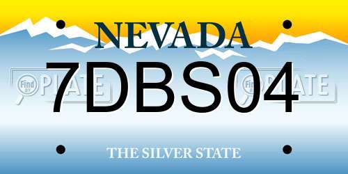 7DBS04 Nevada License Plate
