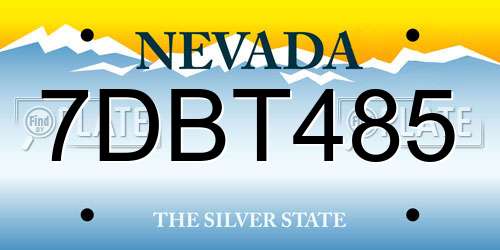 7DBT485 Nevada License Plate