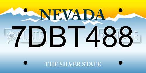 7DBT488 Nevada License Plate