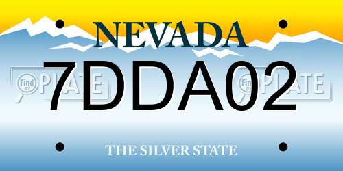 7DDA02 Nevada License Plate