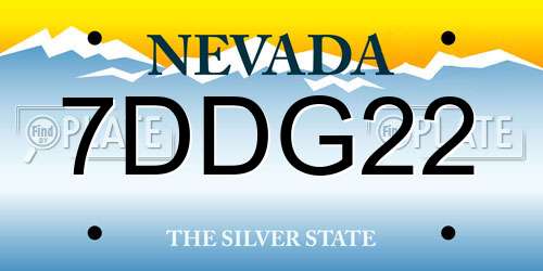 7DDG22 Nevada License Plate
