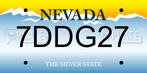 7DDG27 Nevada License Plate