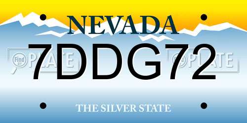7DDG72 Nevada License Plate