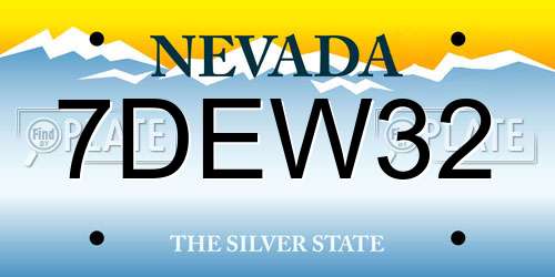 7DEW32 Nevada License Plate
